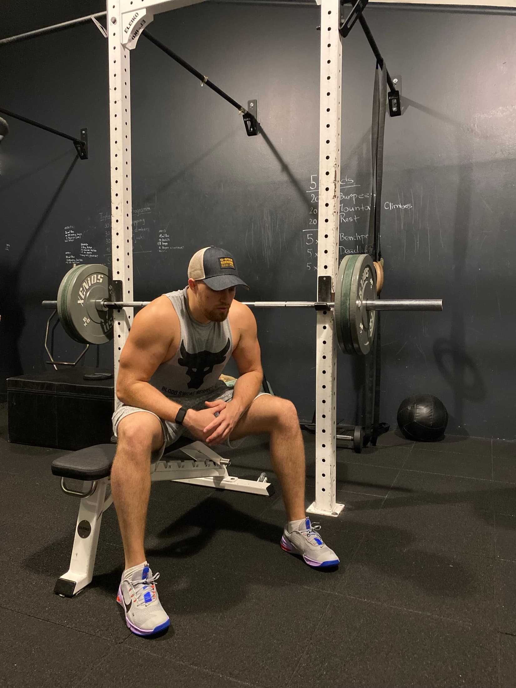 Francesco Jäger beim Krafttraining